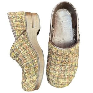 Dansko Womens Size 40 US 9.5 Tweed Fabric Slip On Clogs Shoes 952077878